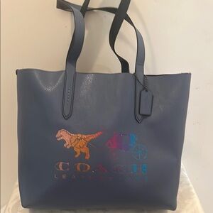 Coach Blue Leather Dinosaur Tote